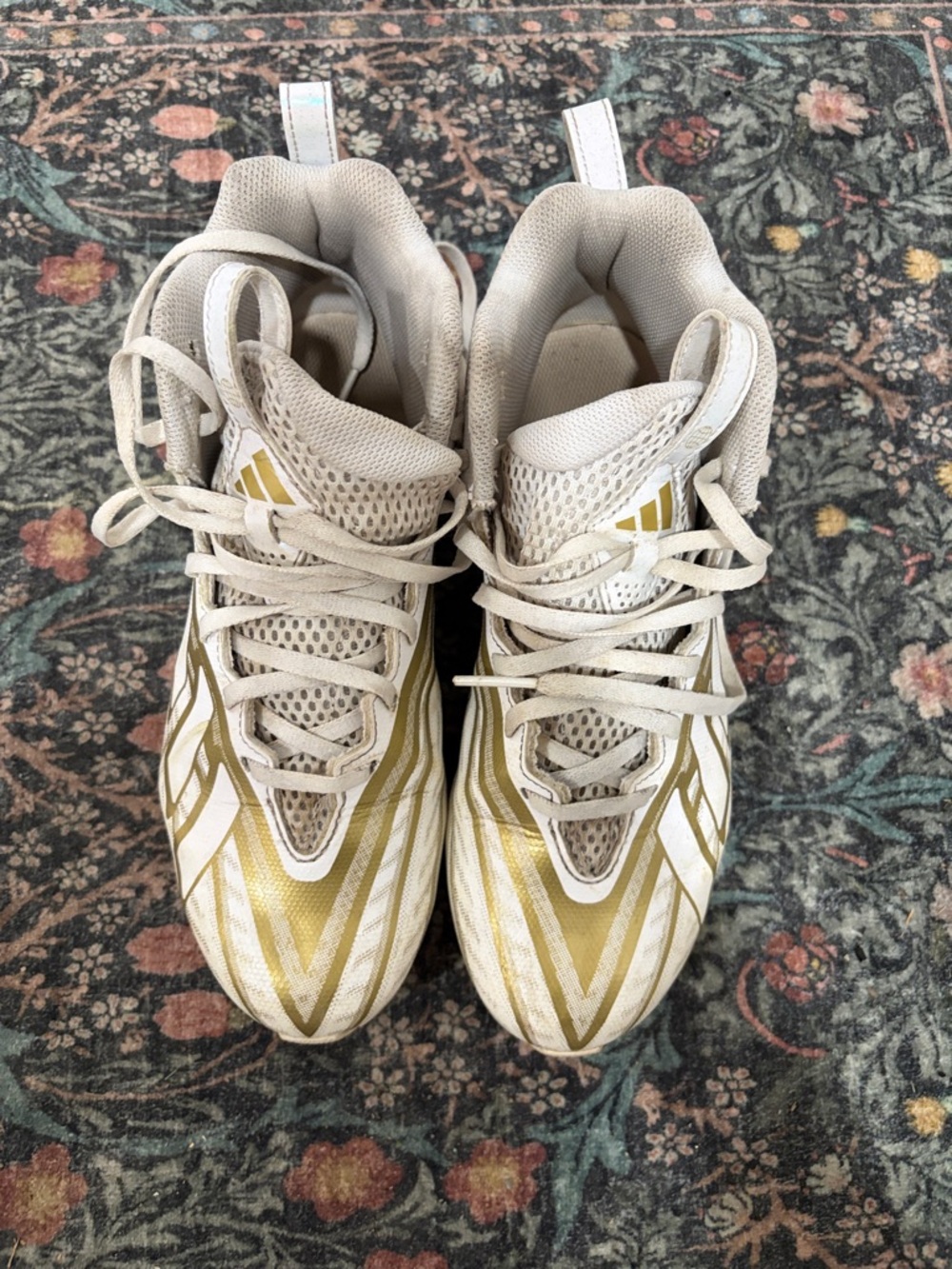 adidas White and Gold football cleats